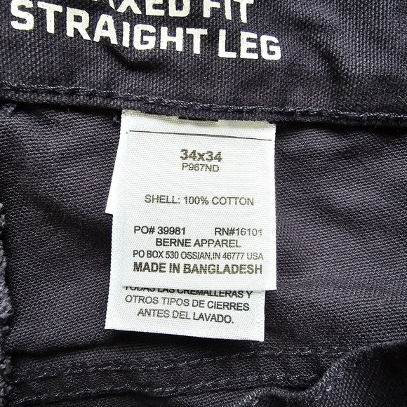 Berne Mens Duck Carpenter Pants Size 34x34 (Fits 34x32) Navy Relaxed Workwear - Picture 7 of 13